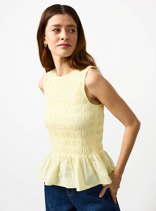 Yellow Poplin Shirred Sleeveless Co-ord Top 12 | Tu Clothing