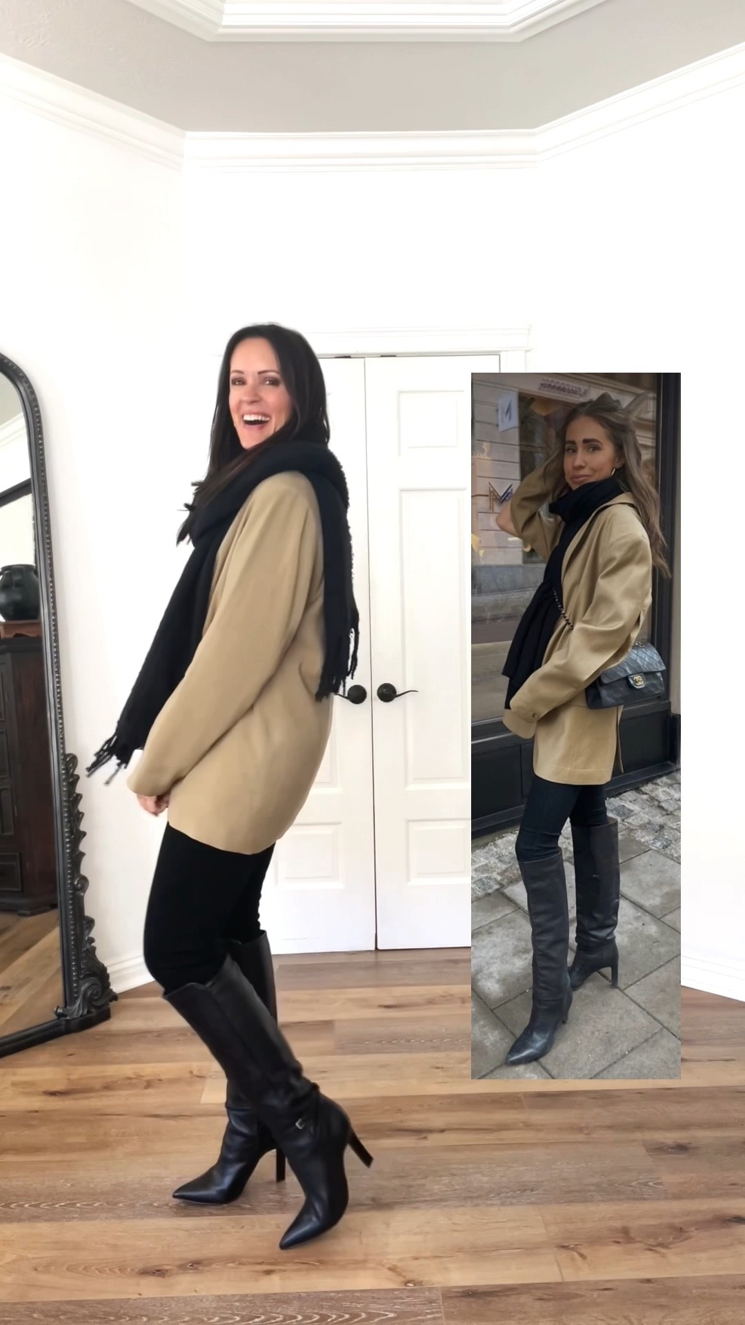 Taking your blazers into winter! I ❤️ my blazers so much, I could never put them away for the winter. Add a sweater underneath, throw on a scarf, add some boots and button up!

Blazer-doing an oversized one here, medium 
Sweater-sized to a larger for looser fit, can also do a normal size for a fitted, polished fit. 
Spanx denim-absolutely amazing, size up (medium for me). 
Boots-only size on the 1/2. I am a 9 & did the 8 1/2. 

Work wear | date night | fall look | winter look | all black 

#LTKstyletip #LTKunder50 #LTKworkwear
