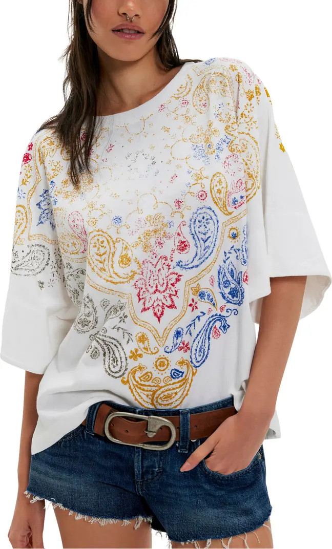 Heirloom Paisley Print Oversize T-Shirt | Nordstrom