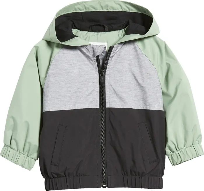 Colorblock Hooded Recycled Polyester Windbreaker Jacket | Nordstrom