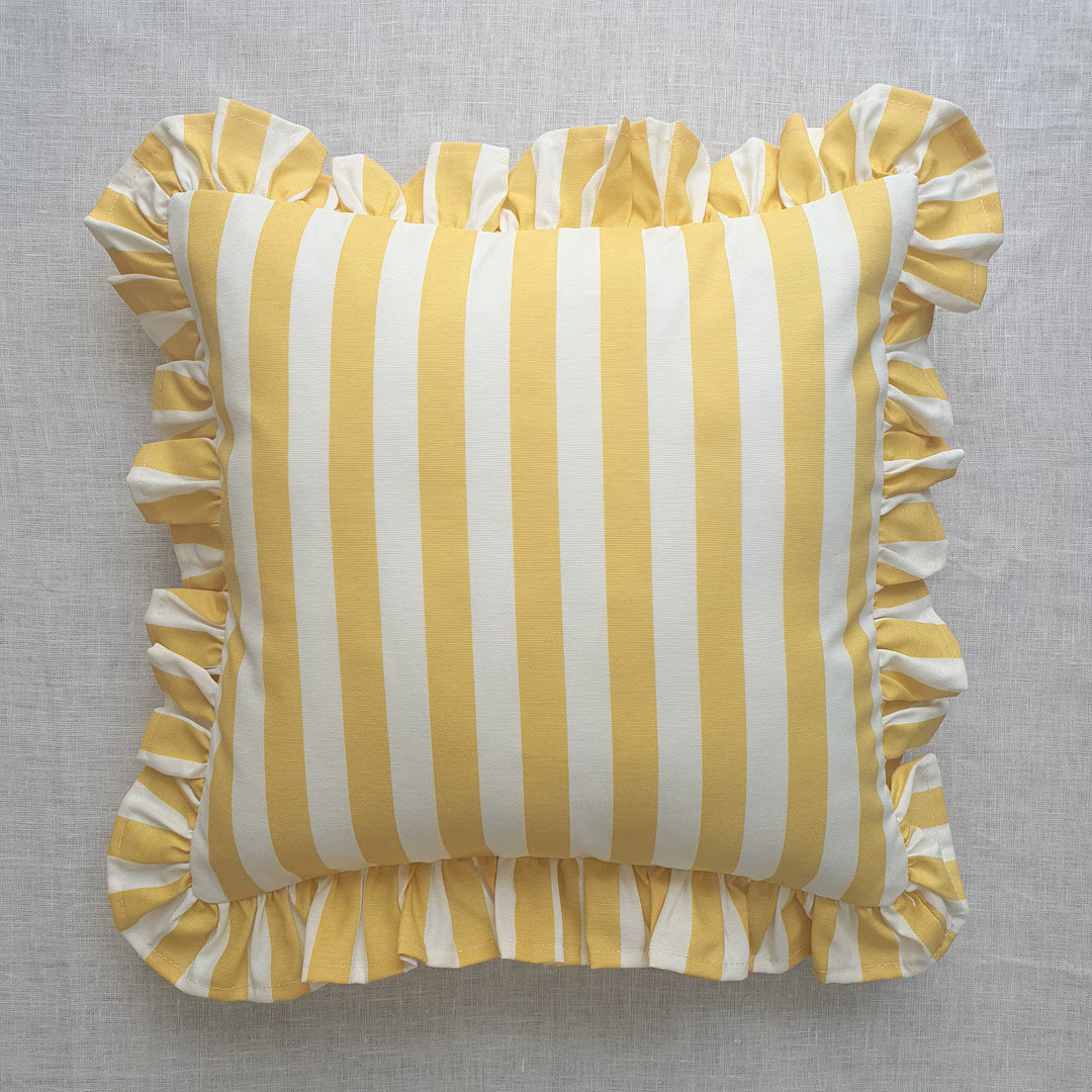 Bohemian Frill Striped Pillow Cover - Different Color Options With Frill Edges - Hello Mello Stor... | Etsy (US)