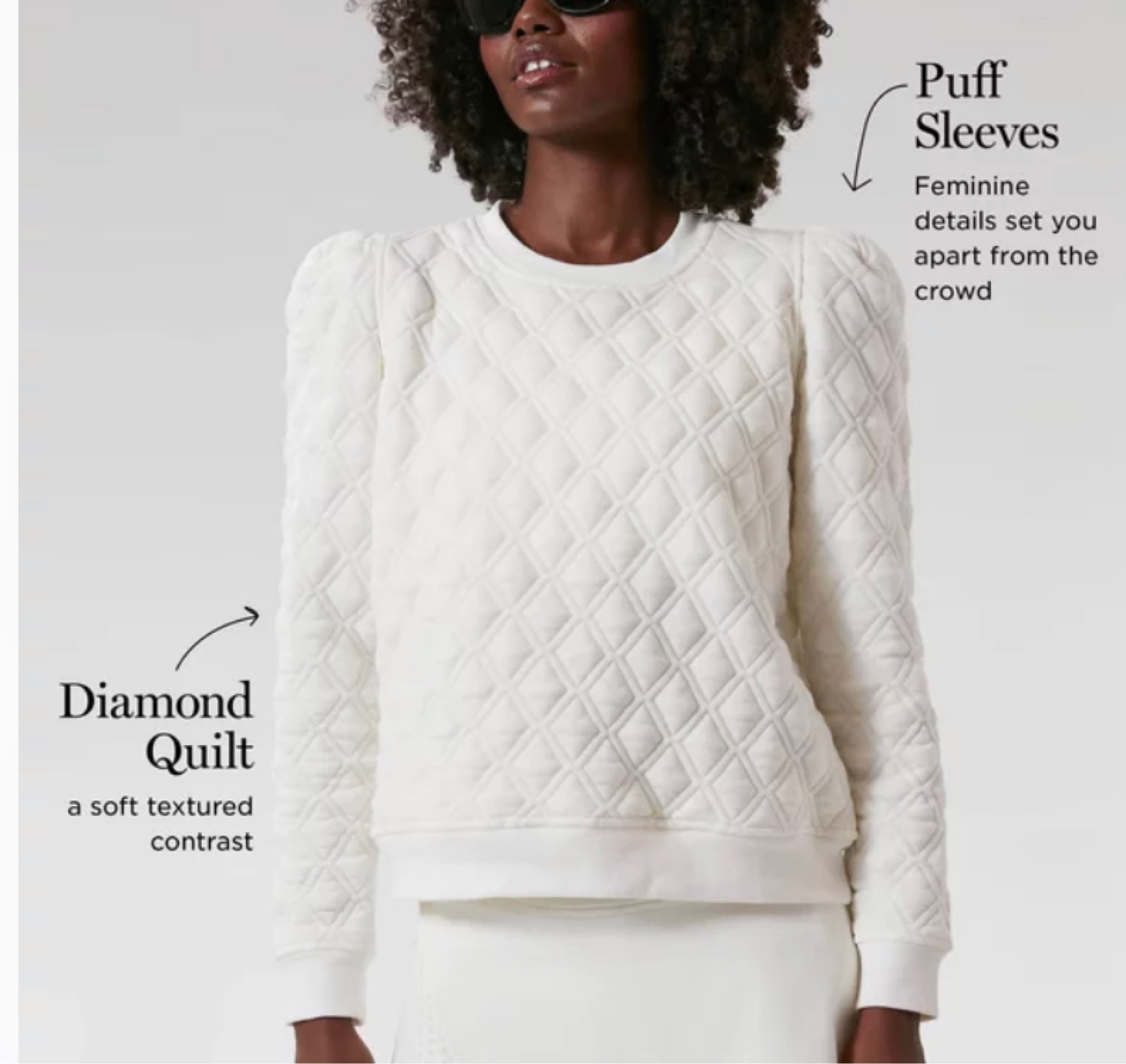 Quilted puff sleeved pullover. So cute with a tennis skirt, leggings, or jeans and sneakers! 

UP TO 30 % OFF WITH CODE CYBER 🙌🏻

#LTKsalealert #LTKCyberweek #LTKSeasonal