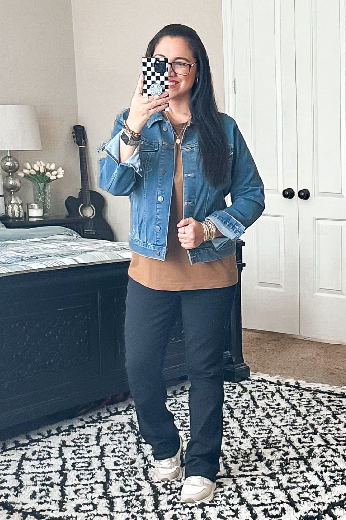 fall outfit inspo | denim jacket | jean jacket | classic tee | crewneck tee | t shirt | bootcut jeans | petite jeans | retro sneakers | casual style

#LTKsalealert #LTKfindsunder50 #LTKSeasonal