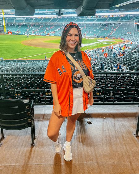 Baseball outfit 
Skort - wearing a medium 
Astros Shirt - wearing a medium

#LTKmidsize #LTKfindsunder100 #LTKfindsunder50