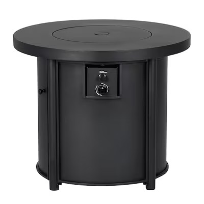 Style Selections 30-in W Black Steel Round Propane Gas Fire Pit Table | Lowe's