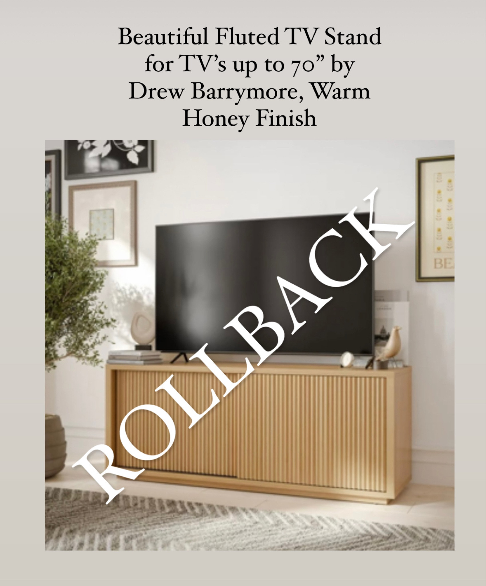 Beautiful Fluted TV Stand for TV’s up to 70” by Drew Barrymore, Warm Honey Finish

#LTKhome