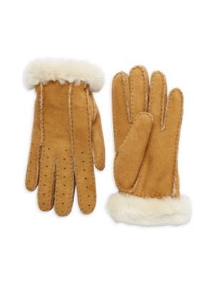 UGG Perforated Shearling Gloves on SALE | Saks OFF 5TH | Saks Fifth Avenue OFF 5TH