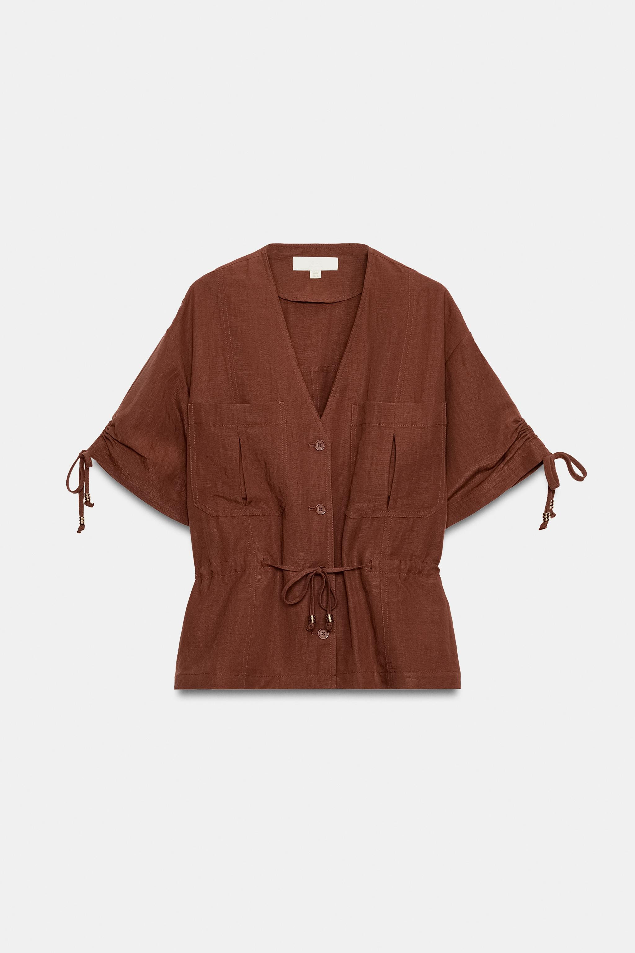 SHORT SLEEVE BEADED SAFARI JACKET | Zara US