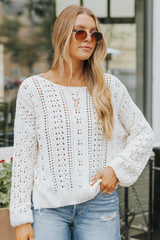 Olivia Chenille Open Knit Off White Sweater - FINAL SALE | Magnolia Boutique