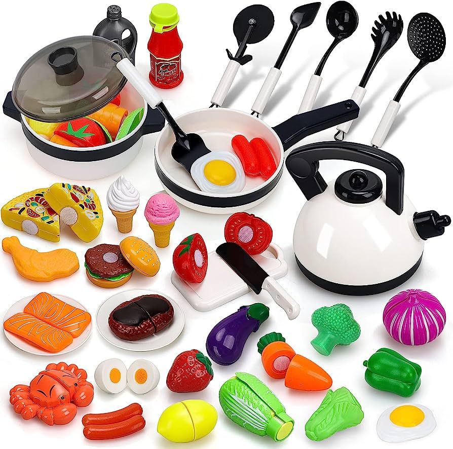 STEAM Life Play Kitchen Accessories Toy Play Food 3 4 Year Old Girls Gifts Toddler Kitchen Set fo... | Amazon (US)