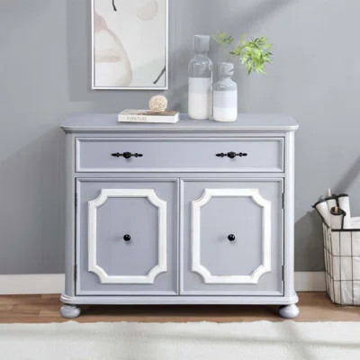 Charming Grey 2-Door Accent Cabinet with 1 Drawer for Ample Storage and Timeless Elegance | Wayfair North America