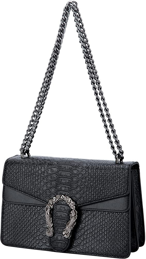 DEEPMEOW Crossbody Shoulder Evening Purse for Women - Snake Printed Leather Messenger Bag Chain S... | Amazon (US)