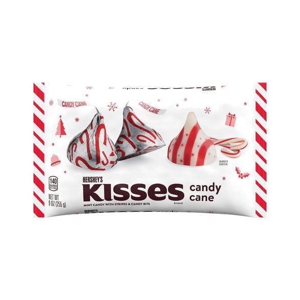 Hershey&#39;s Kisses Holiday Candy Cane Foils - 9oz | Target