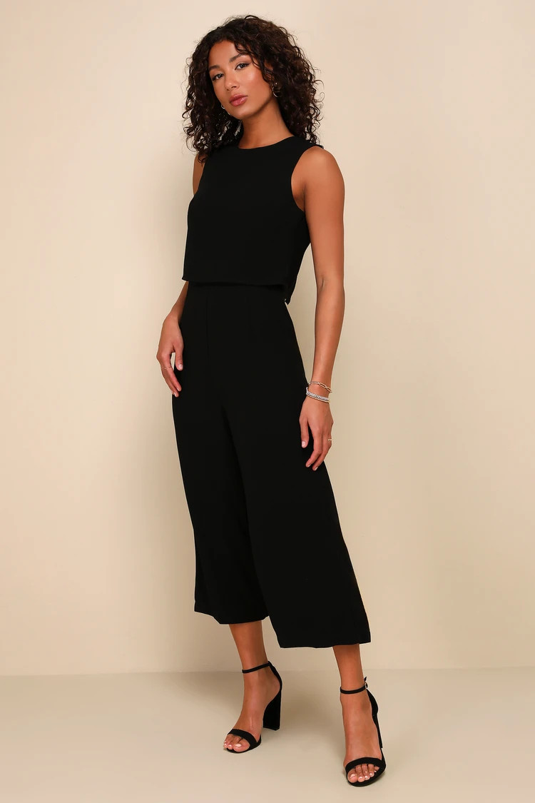 Glam-bition Black Backless Midi Jumpsuit | Lulus