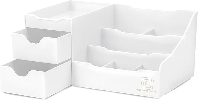 UNCLUTTERED DESIGNS Makeup Organizer With Drawers — Chic Countertop Storage for Cosmetics — E... | Amazon (UK)
