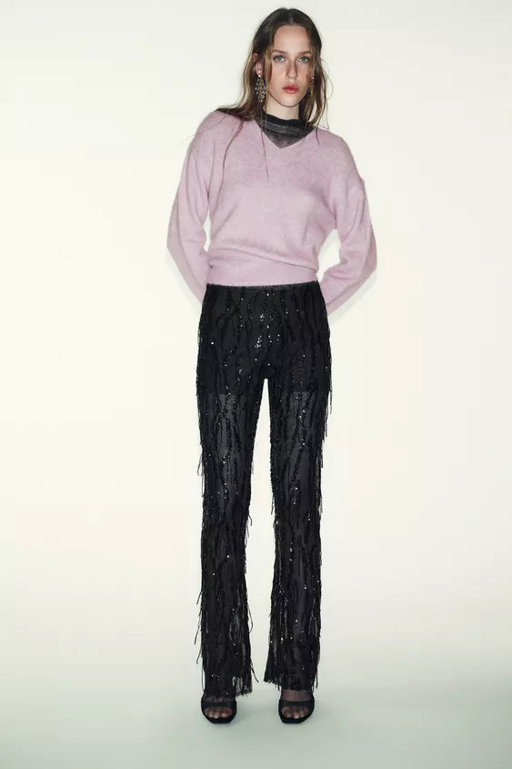 FLARE SEQUIN LEGGINGS | Zara UK