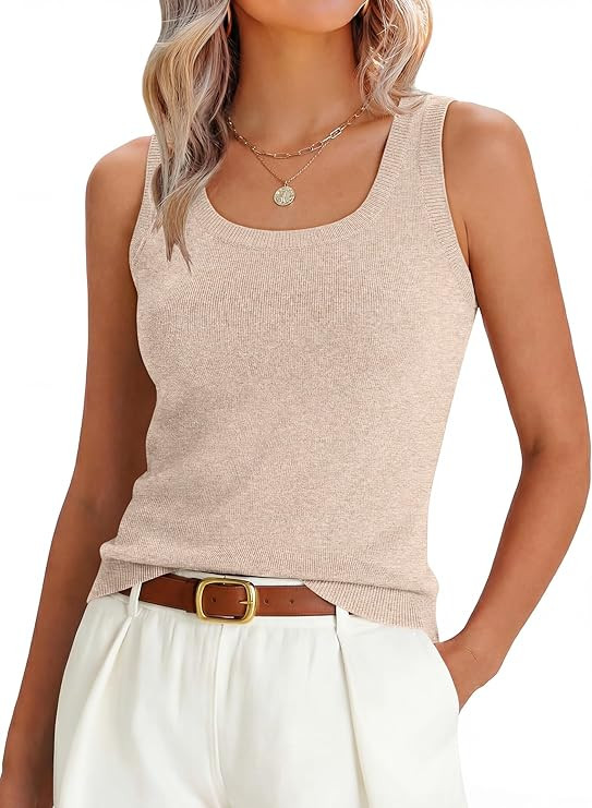 ANRABESS Tank Tops for Women Wool Blend Sweaters Sleeveless Casual Summer Fitted Shirts 2026 Spri... | Amazon (US)