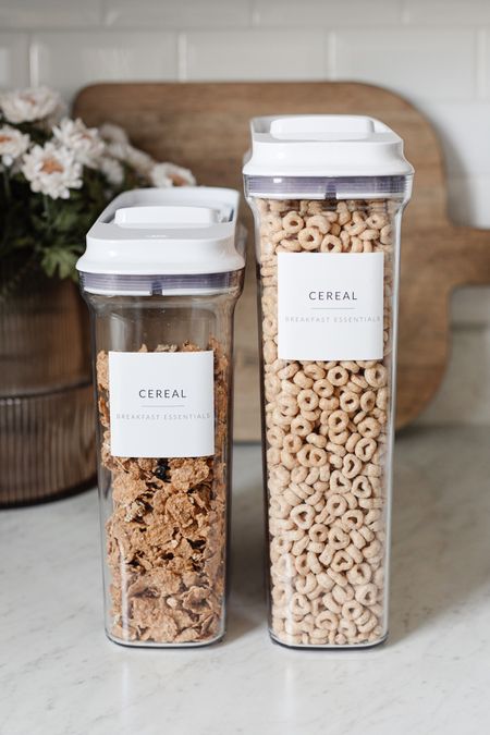 Medium and large oxo cereal dispensers comparison. The medium works for most cereal but you will need the large size for bulk cereal (over 20 oz)

#LTKfamily #LTKhome #LTKkids