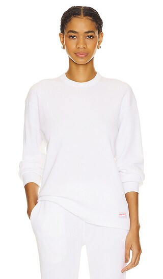 Waffle Crew Neck Longsleeve in White | Revolve Clothing (Global)