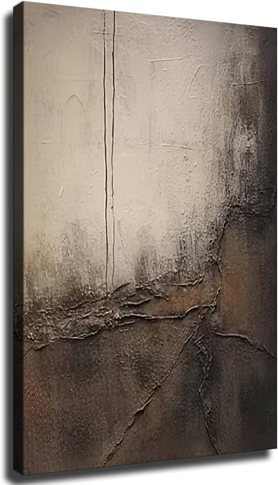 Amazon.com: Large Brown Wabi-sabi Style Poster, Dark Brown Abstract Canvas Painting, Minimalist W... | Amazon (US)