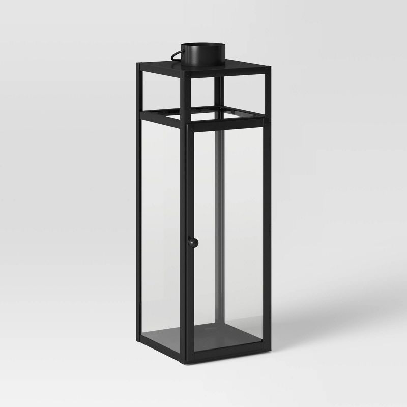 16" x 7" Decorative Metal Lantern Candle Holder Matte Black - Threshold™ | Target