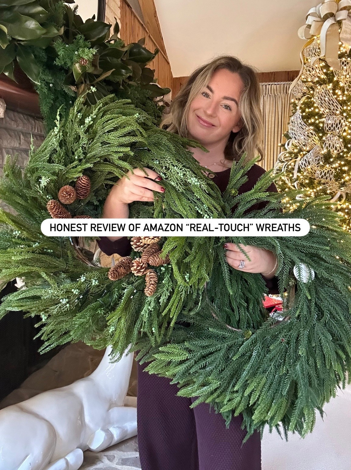 Amazon find and review of real-touch wreaths for my front door 🌲

10/10 — 24" Norfolk Pine Christmas Wreath, slight tear drop shape with burlap ribbon

9/10 — 24” Pre-lot Norfolk Pine Soomeir Artificial Christmas Wreath with Faux Pine Cones, if I needed pre-lit I would go this route

Giving the other two both 4-5/10 due to structure and thinness but linked them below so you can know what to stay away from! Also linked my new go-to wreath and garland hangers (they are life-changing) as well as the ribbon I’ll be using on my wreath when it arrives.

Amazon finds | Christmas decor inspo | Christmas decorating | front door wreath styling | holiday inspiration  

#LTKHoliday #LTKHome #LTKFindsUnder100