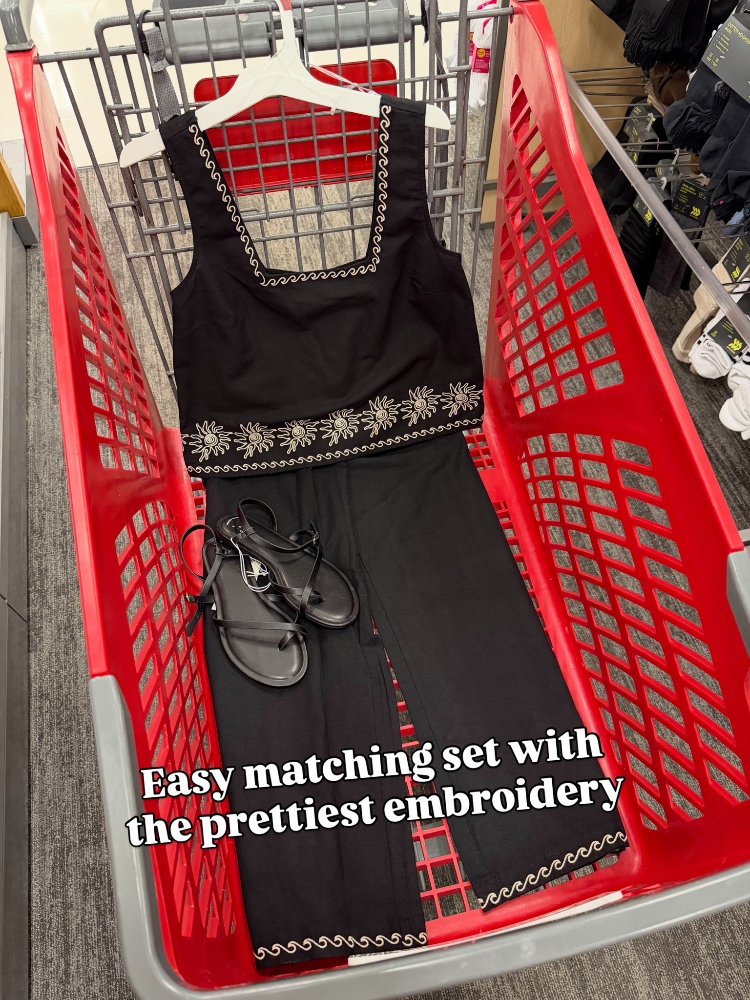 Target square neck tank top with matching pull on pants. #targetfashion summer outfit idea date night vacation