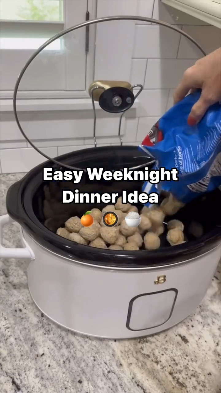 🛒Comment SHOP below to receive a DM with the link to shop this post on my LTK ⬇ https://liketk.it/4Q0PK

EASY WEEKNIGHT DINNER IDEA 😋

1. Mix 1 bag of frozen meatballs, 2 cups of barbecue sauce, two rounded tablespoons of orange marmalade, and one cup of water to a slow cooker.
2. Slow cook on high for 4 hours.
3. Mix well
4. Cook jasmine rice according to the package. I used microwaveable rice to speed up the process.
5. Serve meatballs over rice
6. Enjoy! 

#dumpandbake #crockpotrecipe #easycrockpotrecipe #crockpotdinner #dumpandcook#dumpandbakerecipe #onepanmeal #viralrecipe #easymeal #easyrecipe #easydinner #dinnerideas #cooking #cookwithme
 #ltkfamily #ltkvideo