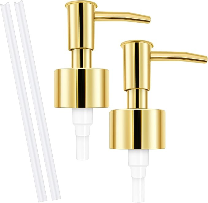 2Pack Gold Soap Dispenser Pump Replacement - Soap Pump for Lotion & Regular Glass Bottles - Soap ... | Amazon (US)