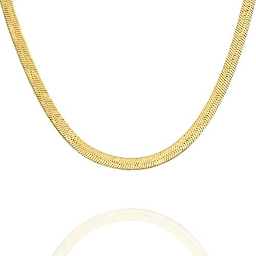 PAVOI 22K Gold Plated Chain Necklace For Women | Italian Solid 925 Sterling Silver Necklace for M... | Amazon (US)