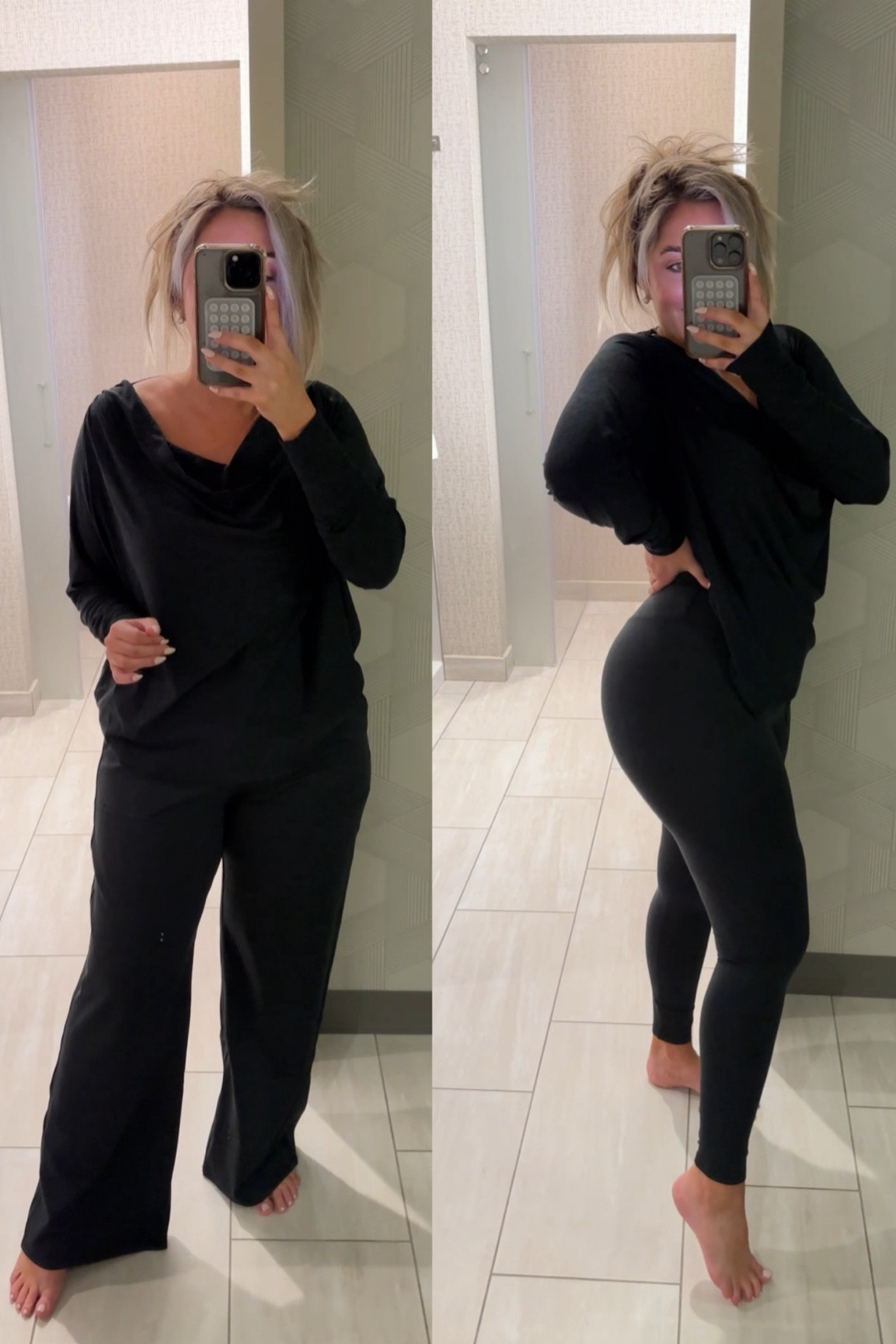 Spanx soft stretch collection in the high rise leggings and wide leg pants. Wearing a large in everything. Use code NICOLEMXSPANX to get 15% off and free shipping  

#LTKMidsize #LTKStyleTip