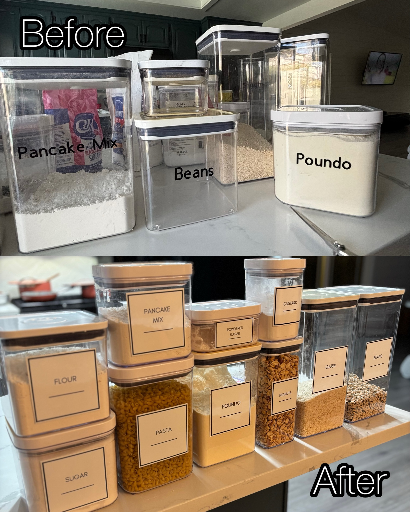 Pantry organization with pop containers.

#LTKHome