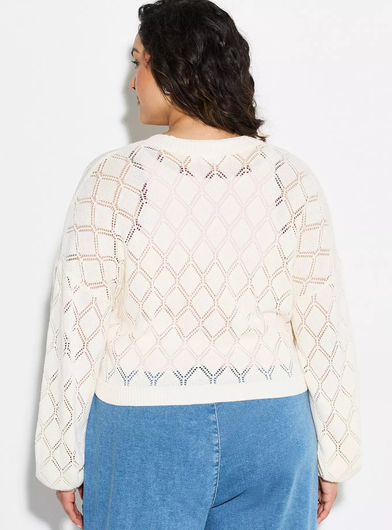 LoveSick Diamond Pointelle Knit Cardigan | Torrid (US & Canada)