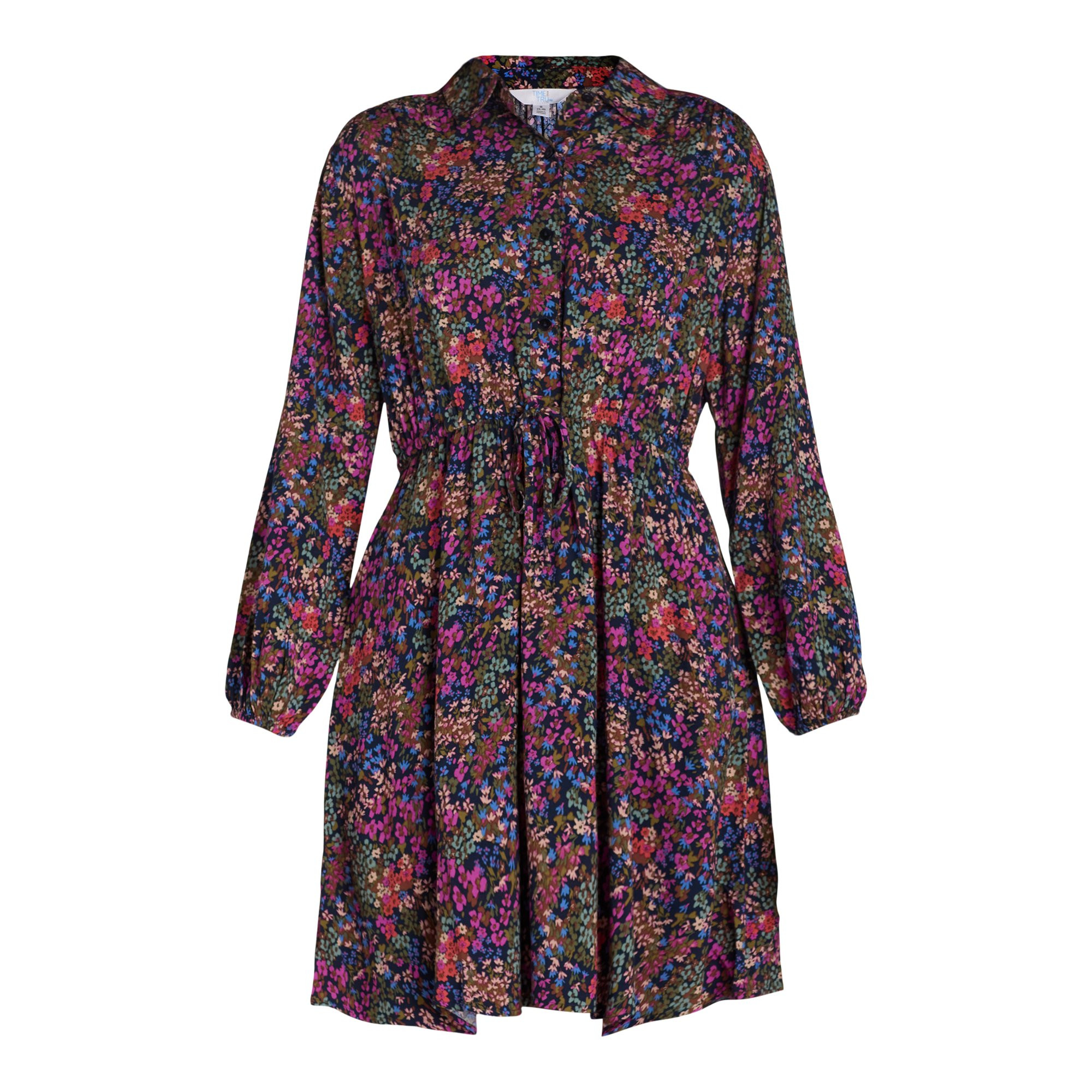 Time and Tru Soft Shirtdress, Women's and Women's Plus, Size XS-4X - Walmart.com | Walmart (US)