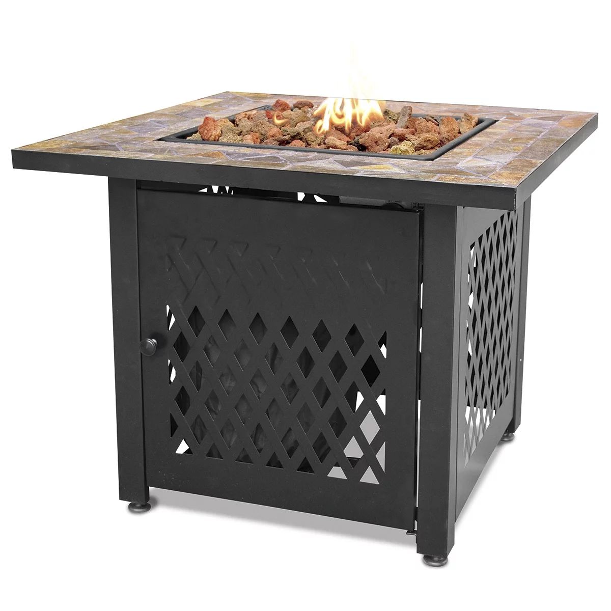 Endless Summer Decorative Slate Tile Mantel LP Gas Outdoor Fire Pit | GAD1429SP | Walmart (US)