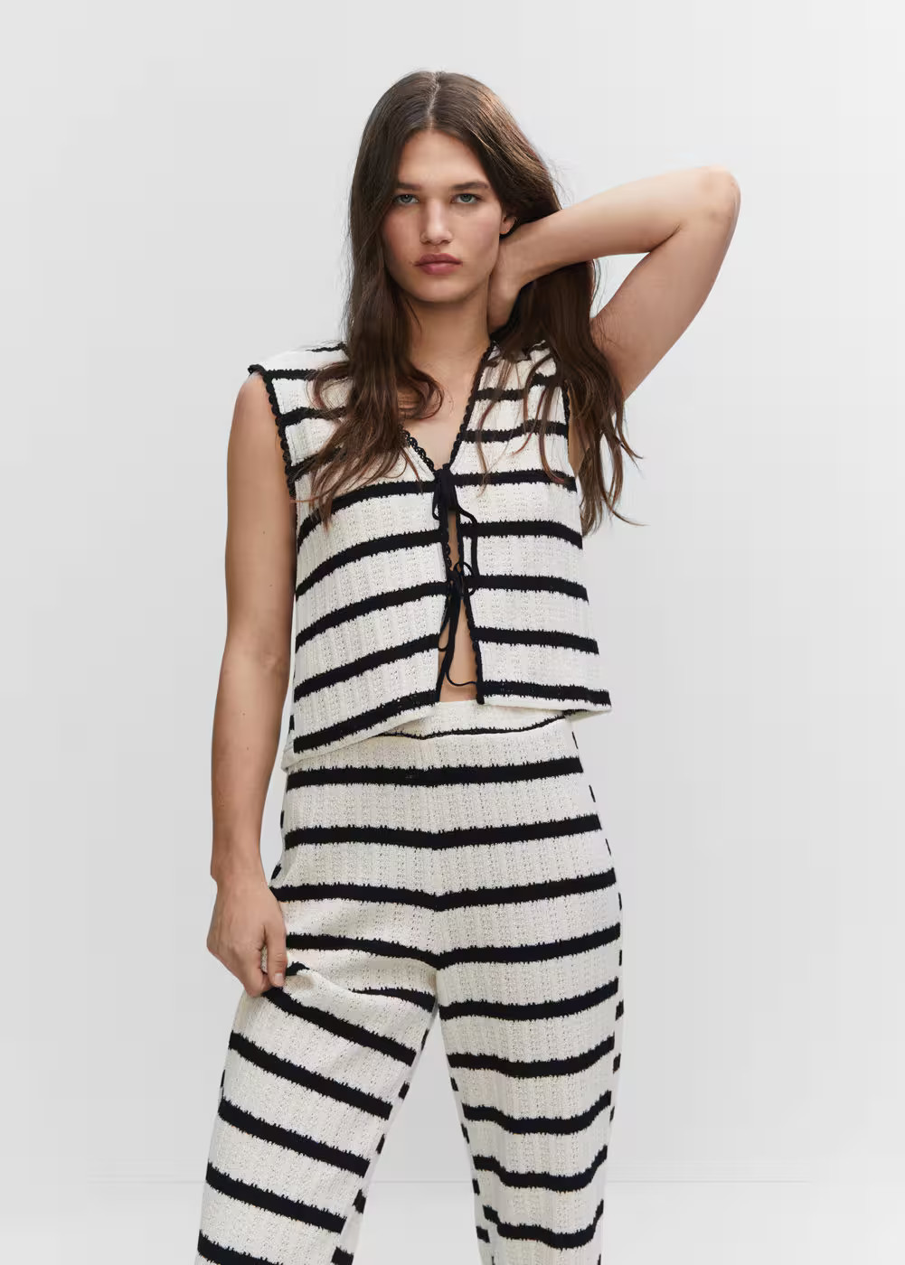 Crochet striped top | MANGO (US)