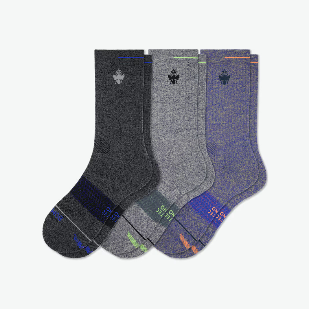 Men's Merino Wool Blend Performance Calf Sock 3-Pack | Bombas