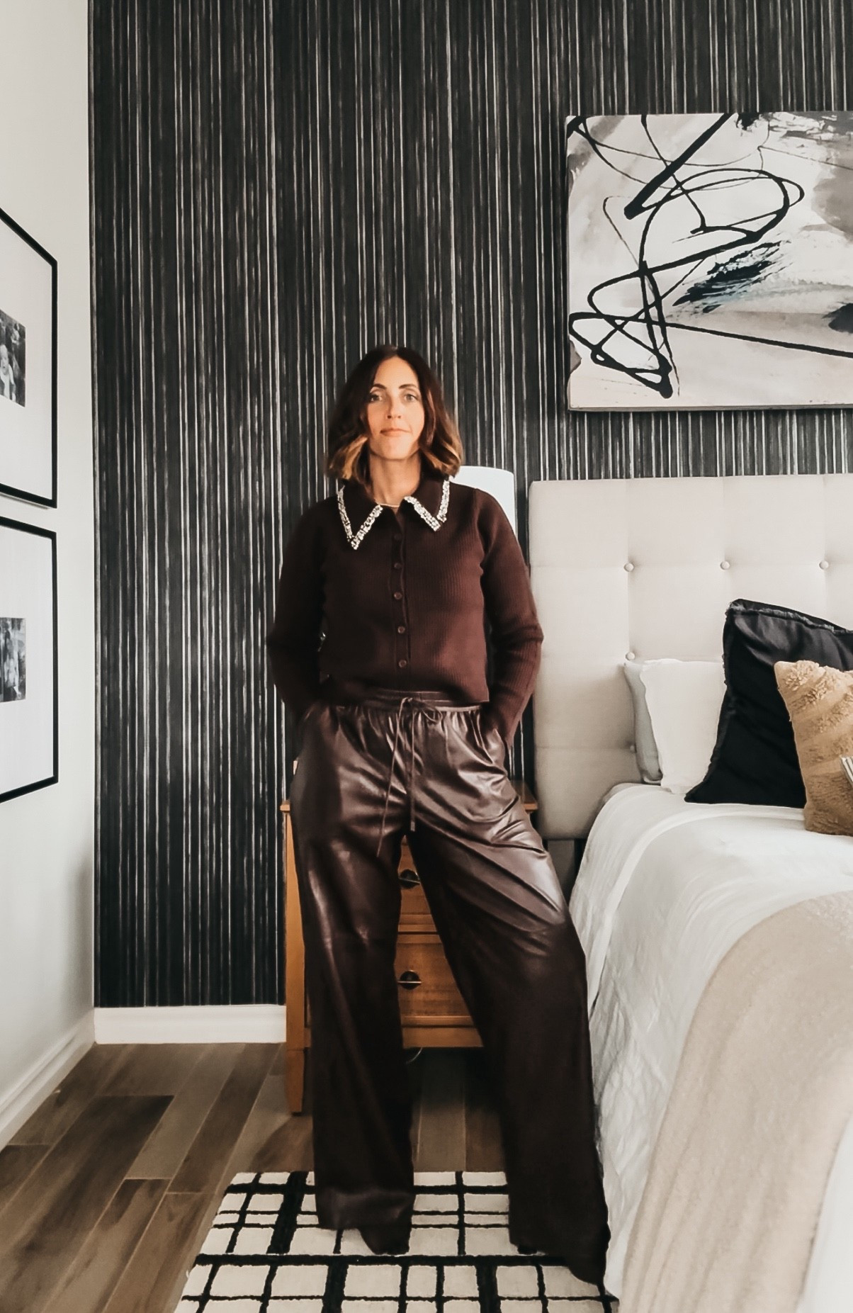 A totally chic, but still stretchy Thanksgiving outfit… all from Target and all in the dreamiest chocolate brown 🤎 💫🦃

Sweater - size small 
Faux  leather, wide leg, drawstring pants - size small 
Boots - size 8 

The perfect mix of cozy and elevated so you can look put together and go back for seconds.
Save this for your Thanksgiving outfit inspo!! 🦃💫🤎

#TargetStyle #ThanksgivingOutfit #HolidayStyle #CozyChic #ChocolateBrownTrend #TargetFinds #FallFashion2025 #MomStyle #ChicAndComfy #ThisIsOurBliss

#LTKFindsUnder50 #LTKOver40 #LTKHoliday