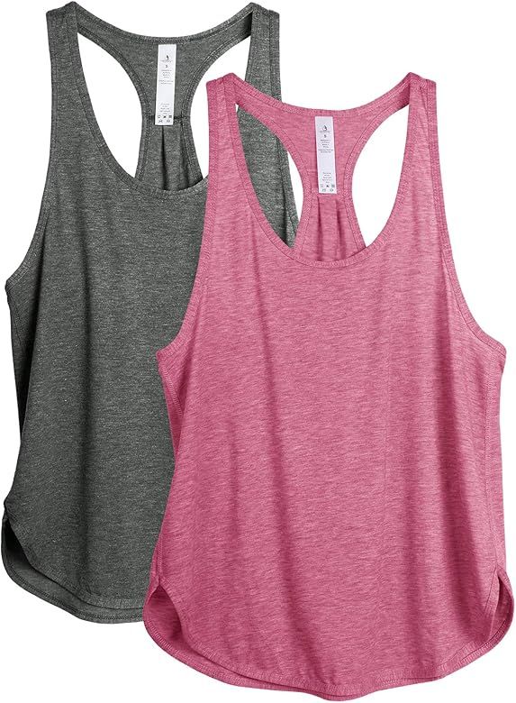 Workout Tank Tops for Women - Athletic Yoga Tops, Racerback Running Tank Top(Pack of 2) | Amazon (US)