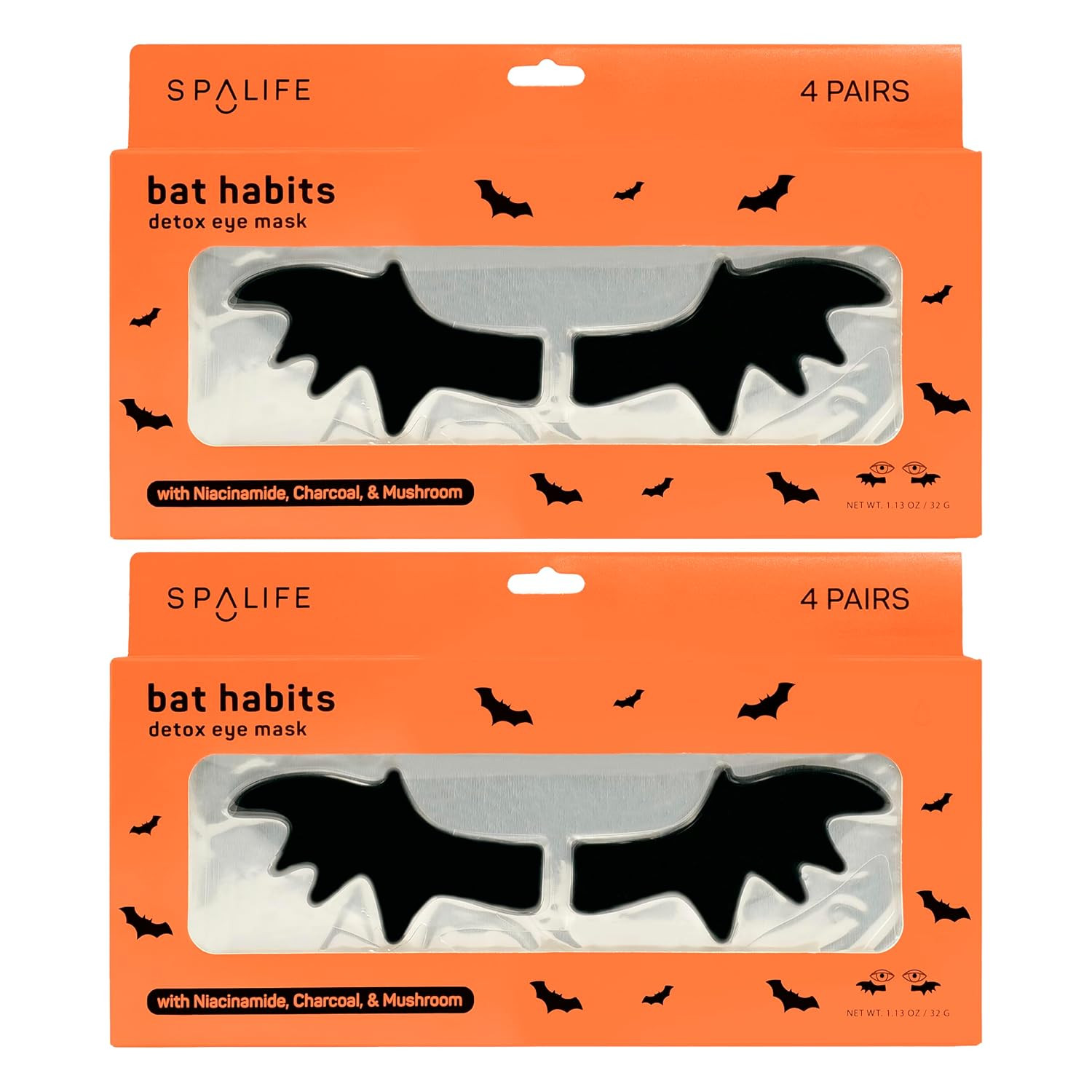 SpaLife Beauty Halloween Hydrogel Under Eye Patches | Eye Patches for Dark Circles | Halloween Gifts for Women | Cooling Undereye Patches for Puffy Eyes with Niacinamide, Charcoal & Tremella | 8 Pairs | Amazon (US)