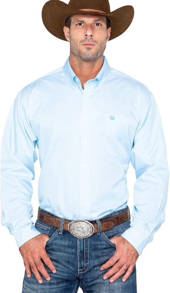 Cinch Men's Classic Fit Long Sleeve Button One Open Pocket Stripe Shirt | Amazon (US)