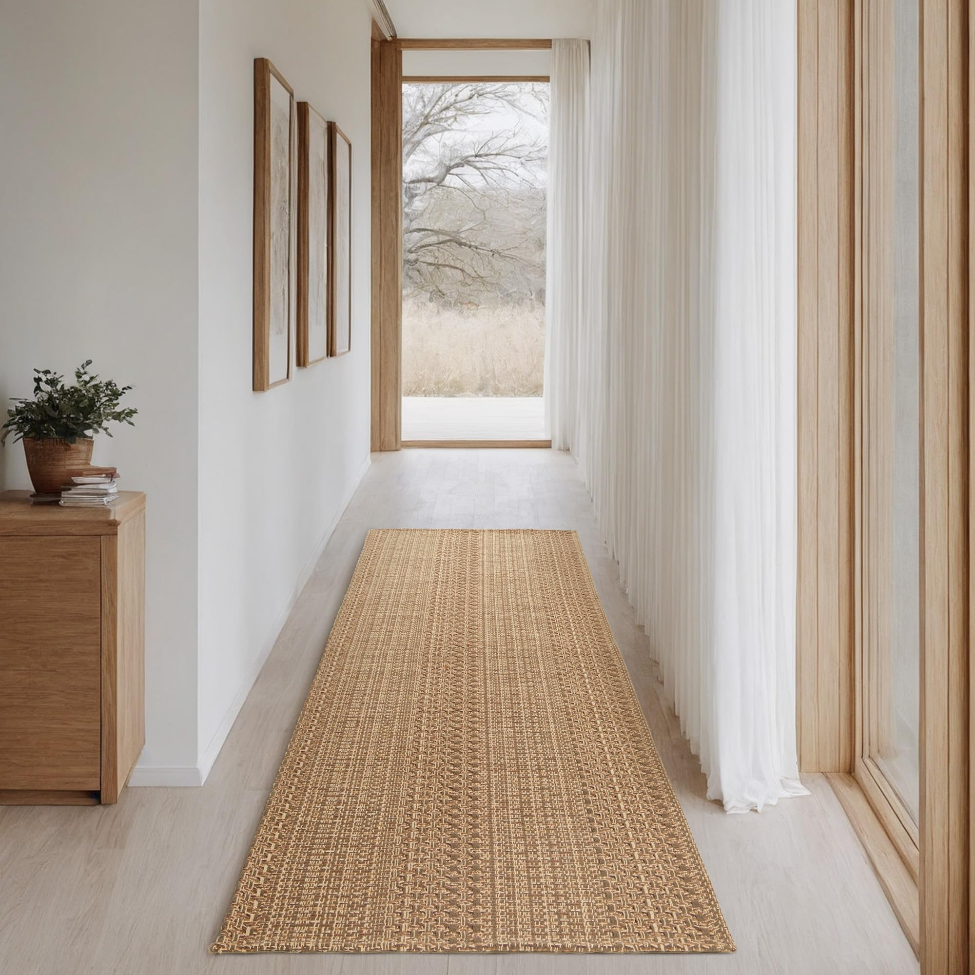 Runner Rug – Boho 2x6 ft Hallway Runner Rug Washable Non-Slip Cotton Entryway Rug with Rubber B... | Amazon (US)