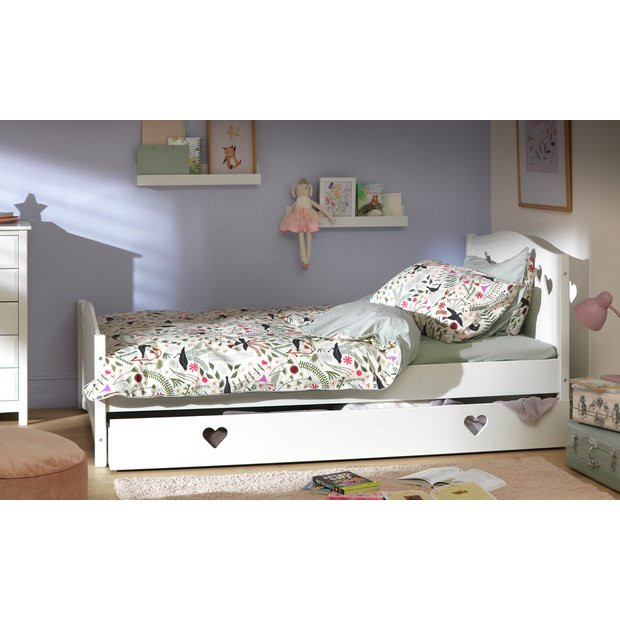 Habitat Mia Small Double Bed with Drawer - White | Habitat UK