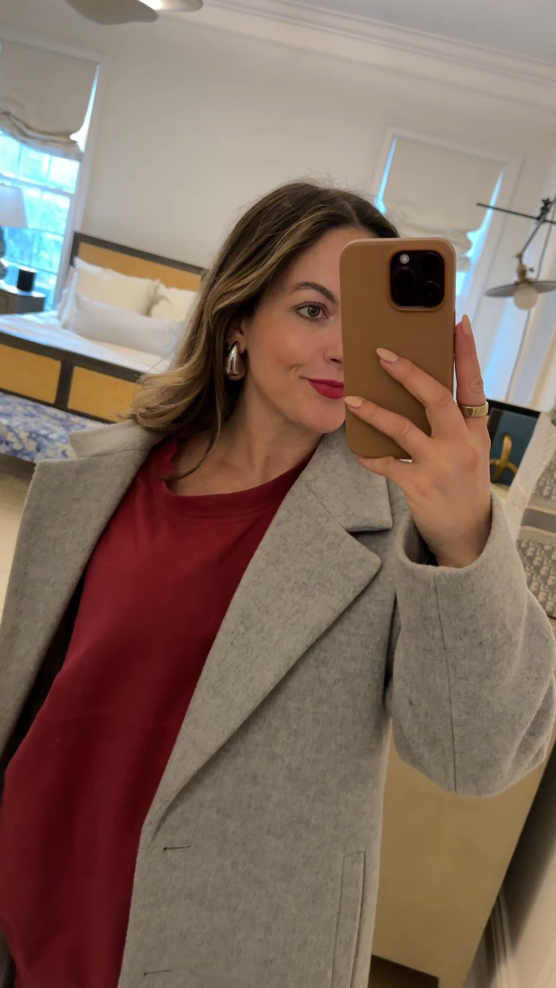 my holiday break uniform 🎄 matching sweat set + long coat + adidas sambas (i LOVE this coat my aritzja, wearing the XS) 

#LTKstyletip #LTKSeasonal #LTKHoliday