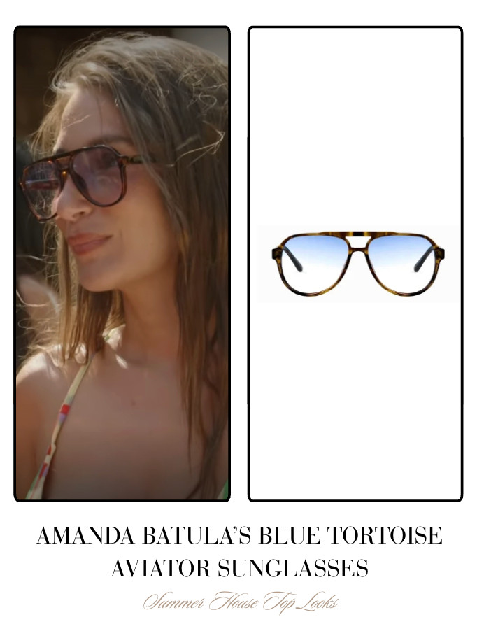 Amanda Batula's Blue Tortoise Aviator Sunglasses 

 
