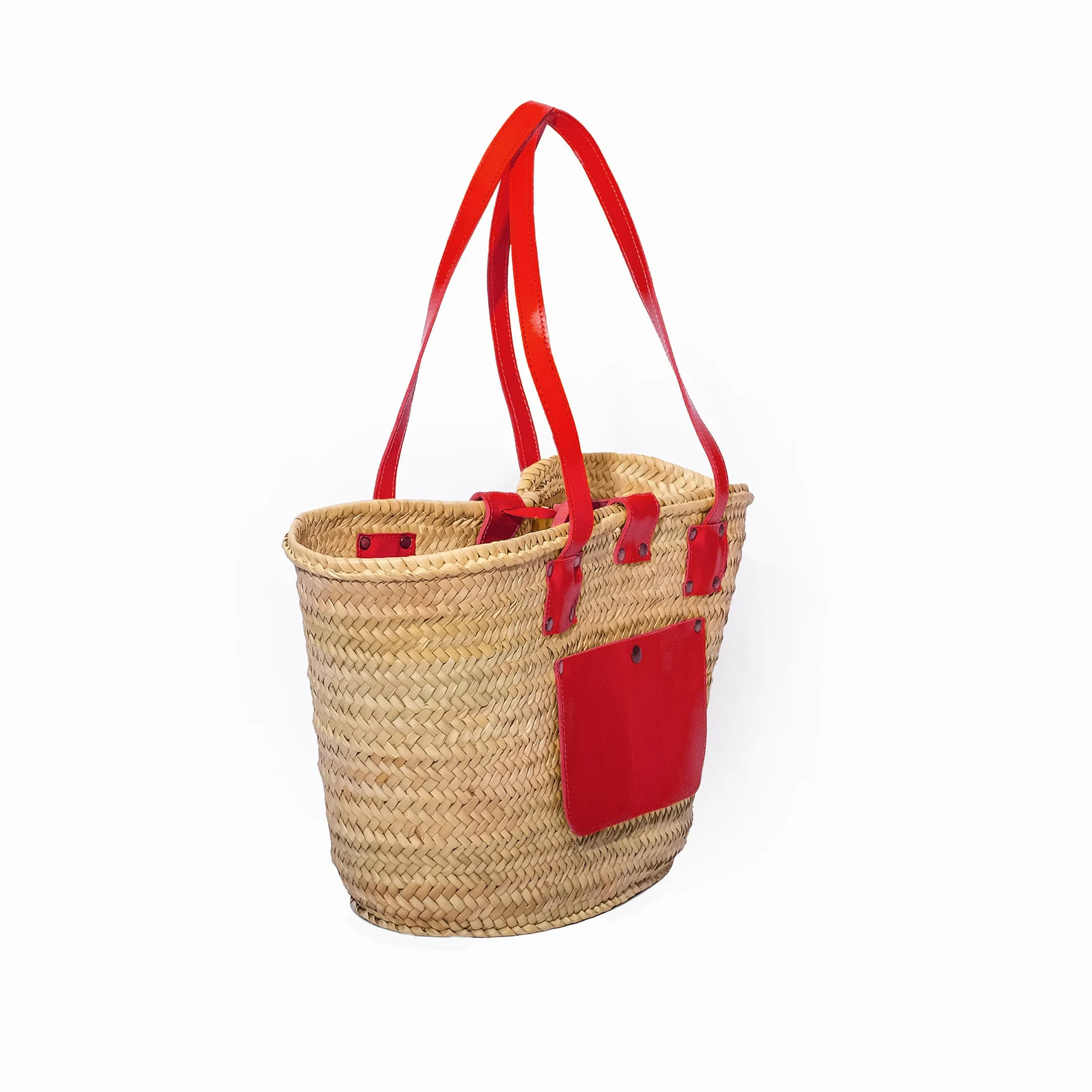 Handmade French Basket With Red Accents, Summer Market Carryall - Etsy | Etsy (Global)