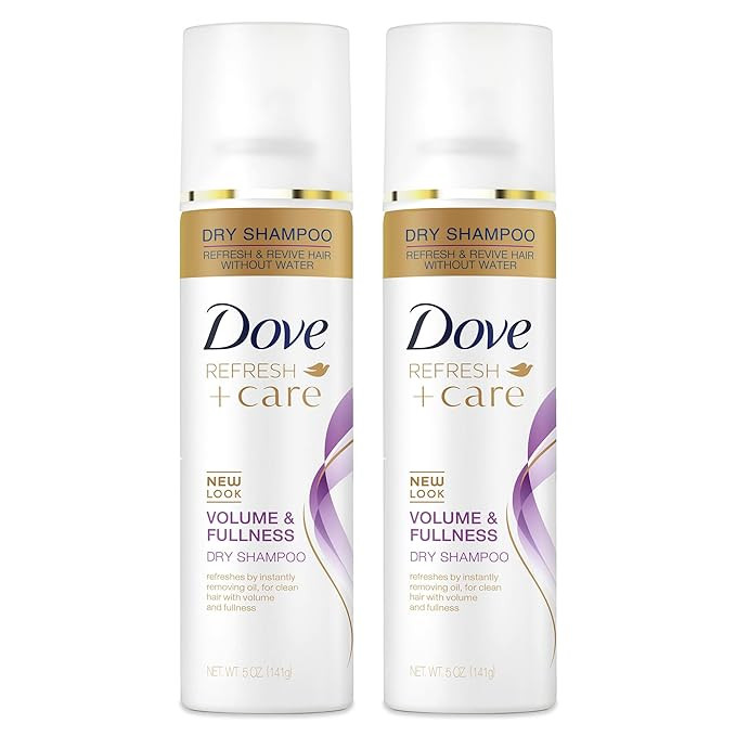Dove Dry Shampoo Spray, Volume & Fullness, Absorbs Oil to Refresh Hair Without Washing, 5 oz (2-P... | Amazon (US)