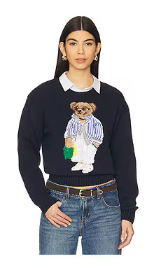 Polo Ralph Lauren Polo Bear Cotton Crewneck Sweater in Hunter Navy Multi from Revolve.com | Revolve Clothing (Global)