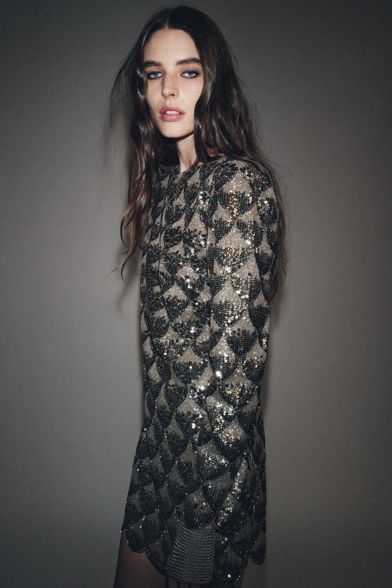 ZW COLLECTION SEQUIN MINI DRESS | Zara US
