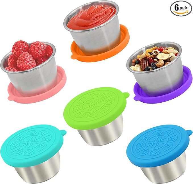 6x2.7 Oz Salad Dressing Container to Go,Handy Leakproof Stainless Steel Meal Prep Containers Reus... | Amazon (US)